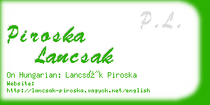 piroska lancsak business card